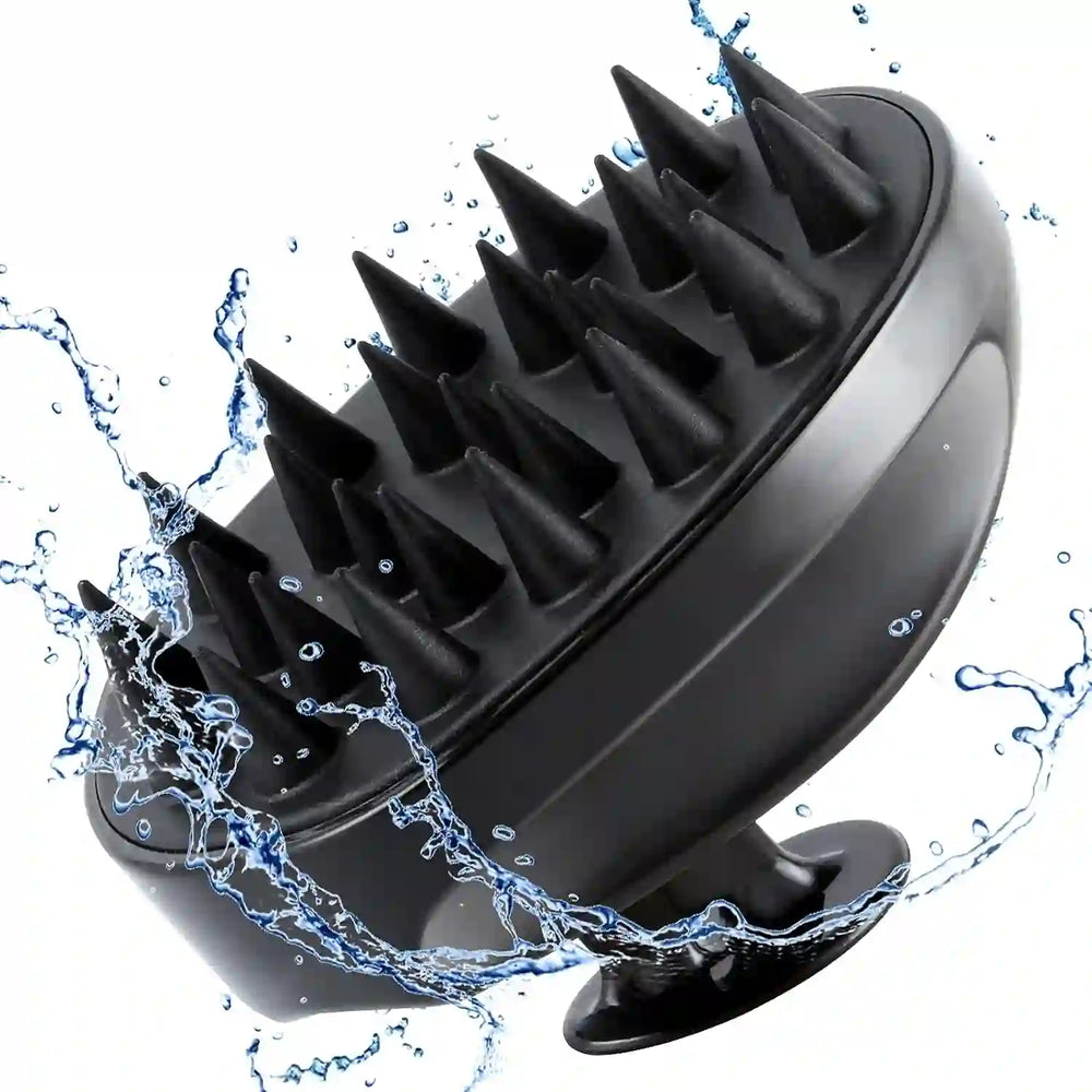 Scalp Massager Shampoo Brush, Hair Scalp Scrubber Shower Hair Brush Head Massager for Stress Relax Hair Growth, Dandruff Brush Scalp Exfoliator for Women Men Kids Pets, Black - Treasure Toks