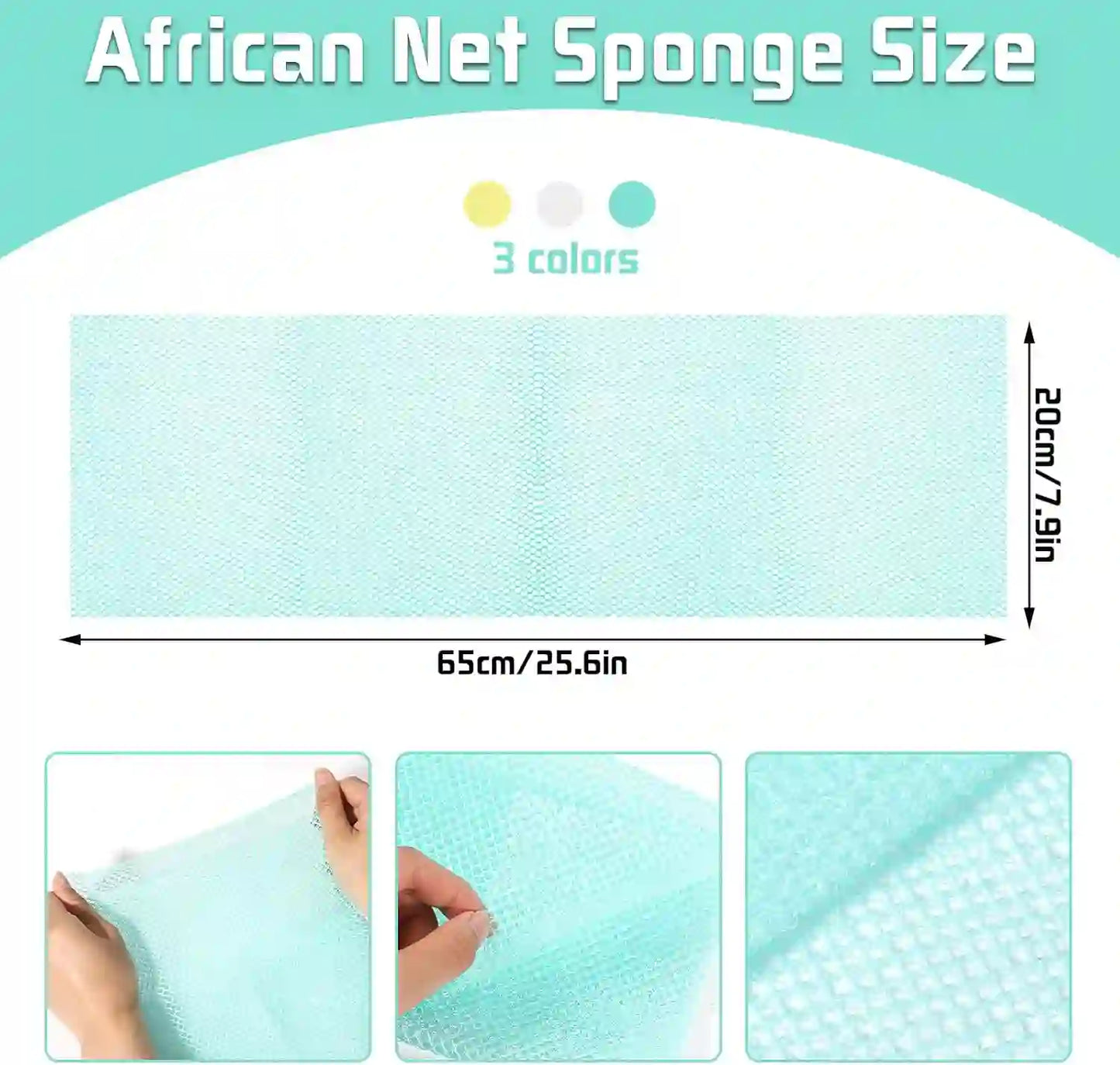 6 Pack African Net Sponge Exfoliating Glove Set, 3 Bath Sponge Body Scrubber Back Scrubber and 3 Pairs Exfoliating Gloves for Shower - Treasure Toks