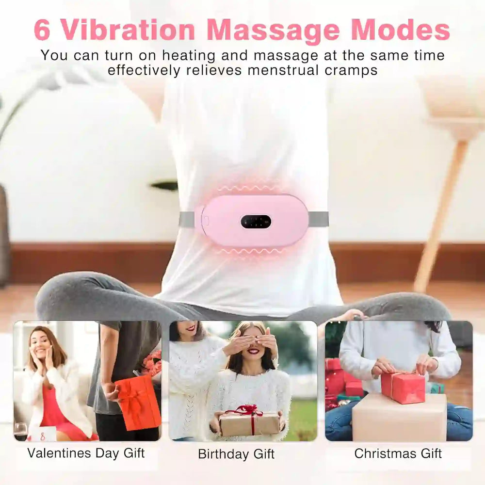 
                      
                        Heating Pads, Glyduny Period Cramp Massager Portable Cordless Heating Pad with 6 Heat Levels and 6 Massage Modes for Back Pain Relief Menstrual Heating Pad (Pink) - Treasure Toks
                      
                    