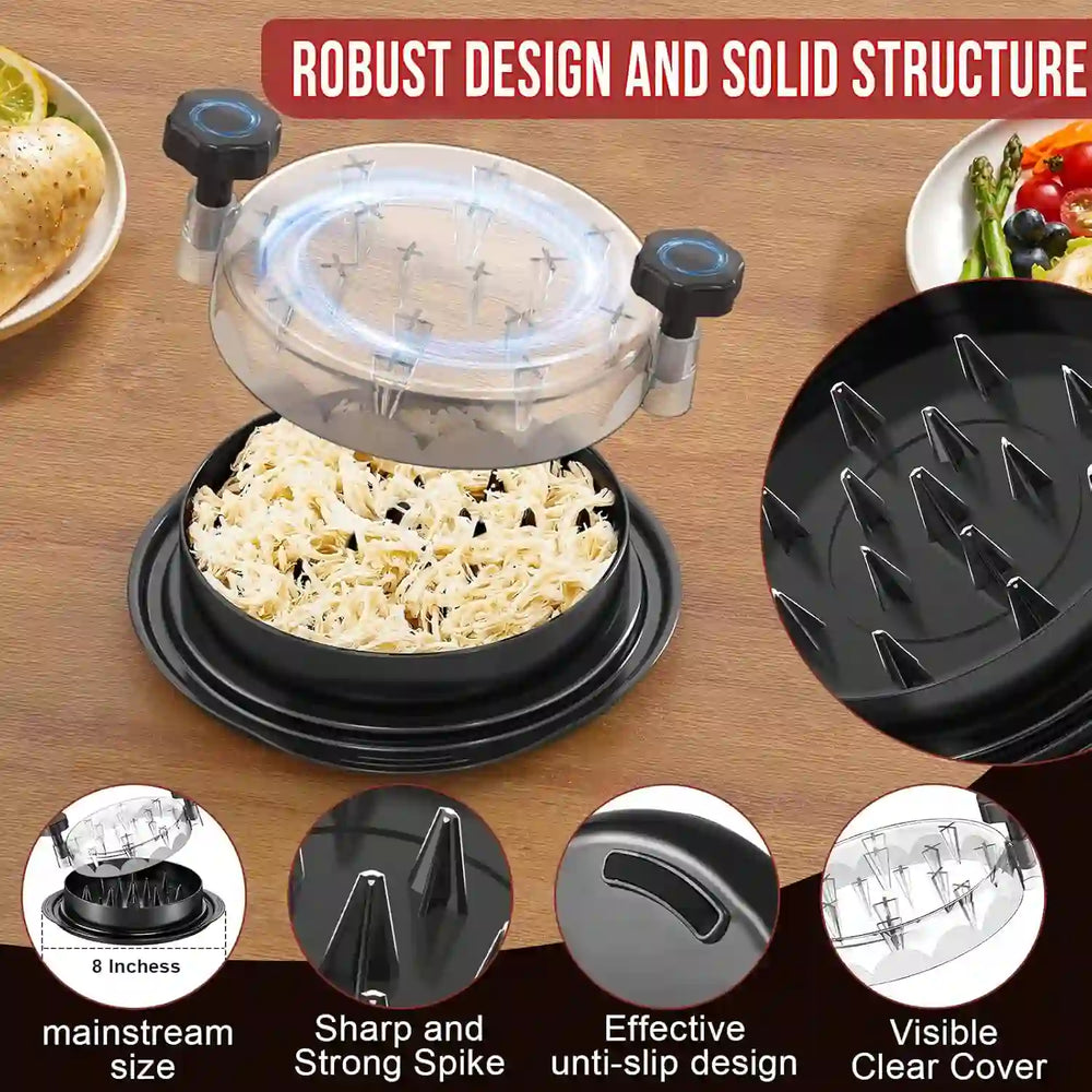 
                      
                        Chicken Shredder Tool Twist Large 2025 Pro & Standard Food-Grade Visible Meat Shredder Tool Twist with Anti-Slip Petal-Like Base, Chicken Breast Shredder, Chicken Grinder (Black, Standard - 8) - Treasure Toks
                      
                    