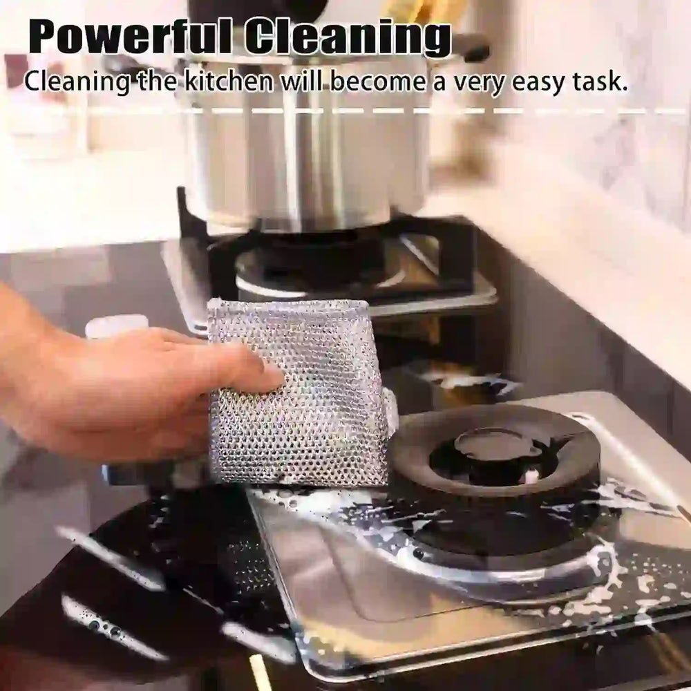 
                      
                        10 Pcs New Upgrade Steel Wire Dishcloth,Double-Layer Steel Wire Cleaning Cloth,Powerful Cleaning Non-Scratch Wire Dishcloth Rag for Cookware, Sinks, Dishes, Stove Tops - Treasure Toks
                      
                    