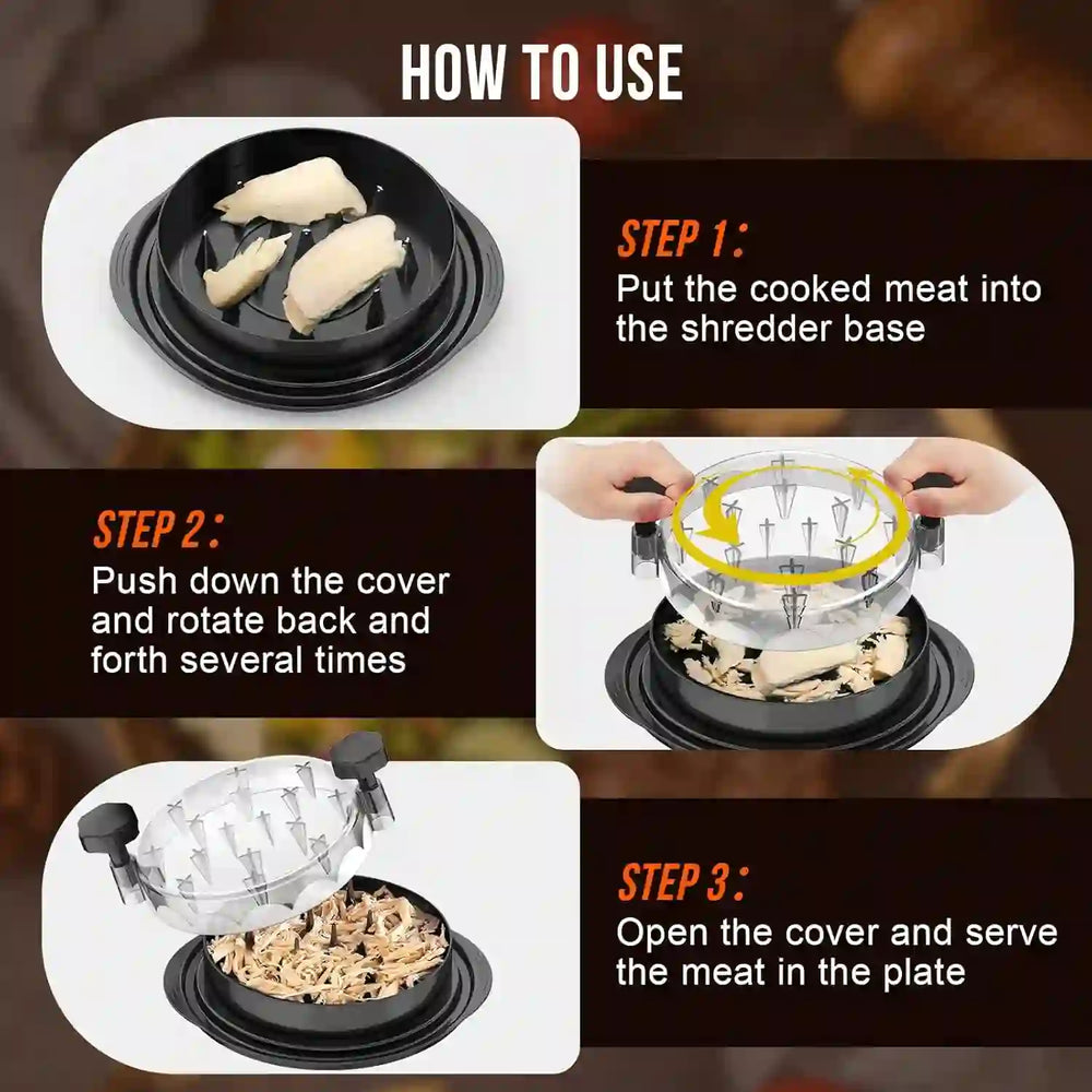 
                      
                        Chicken Shredder Tool Twist Large 2025 Pro & Standard Food-Grade Visible Meat Shredder Tool Twist with Anti-Slip Petal-Like Base, Chicken Breast Shredder, Chicken Grinder (Black, Standard - 8) - Treasure Toks
                      
                    