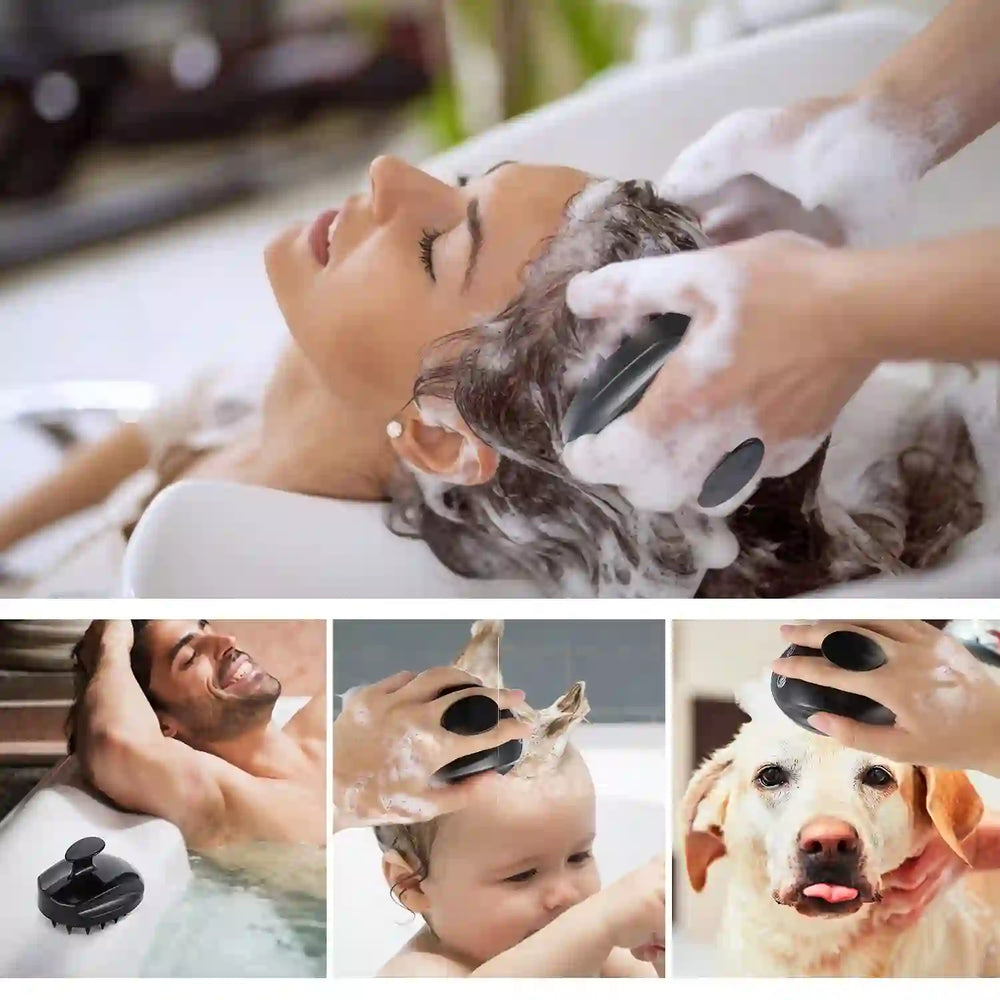 
                      
                        Scalp Massager Shampoo Brush, Hair Scalp Scrubber Shower Hair Brush Head Massager for Stress Relax Hair Growth, Dandruff Brush Scalp Exfoliator for Women Men Kids Pets, Black - Treasure Toks
                      
                    