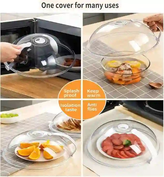 
                      
                        Thickened Microwave Splatter Cover for Food, Transparent Polycarbonate Upgrade Lid with Handle, Adjustable Vents Microwave Splatter Guard Cover, BPA-Free - Treasure Toks
                      
                    