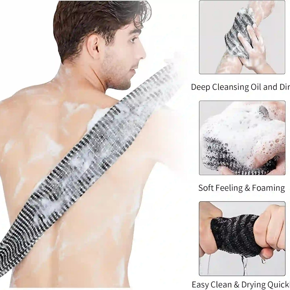 
                      
                        2 Pack Exfoliating Washcloth Towel - Body Scrubber Exfoliator, Loofah Sponge, Korean & Japanse & African Net Sponge Rag - Back Scrubber Washer for Use in Shower Bath - Treasure Toks
                      
                    